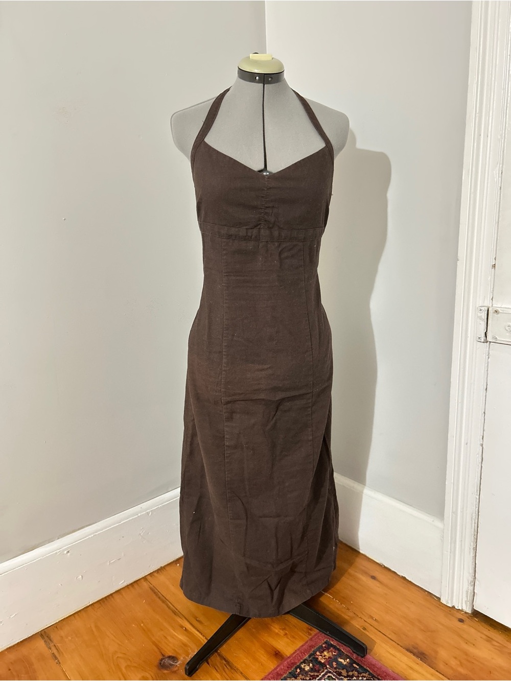 H&M Halter Neck Brown Maxi Dress